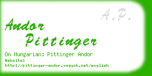 andor pittinger business card